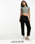 ASOS DESIGN Petite tailored tapered pants in black