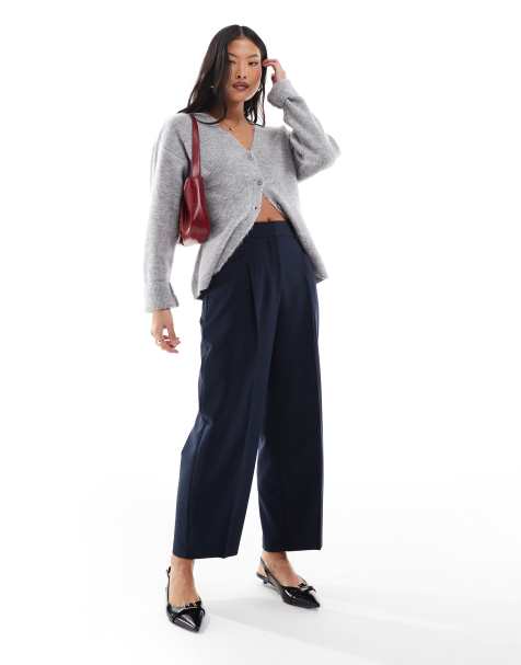 ASOS DESIGN Petite tailored tapered pants in navy - view 1