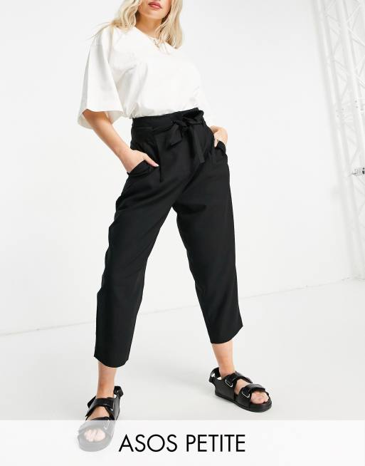 Tailored Tie Waist Pants - Black