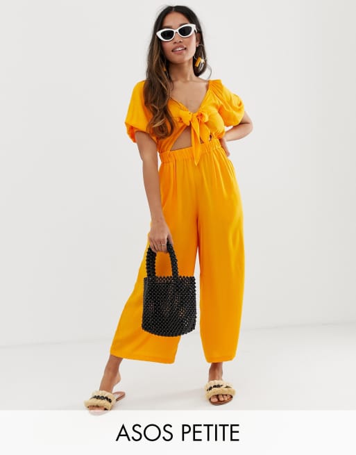 Petite store yellow jumpsuit