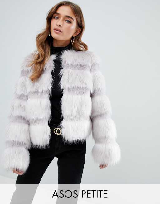 Asos grey 2025 fur coat