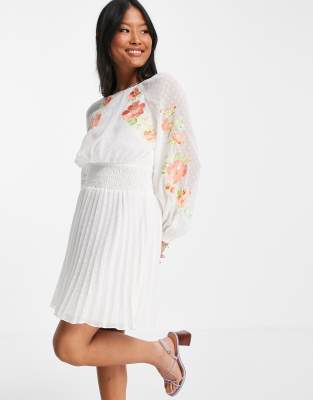 asos pleated mini dress