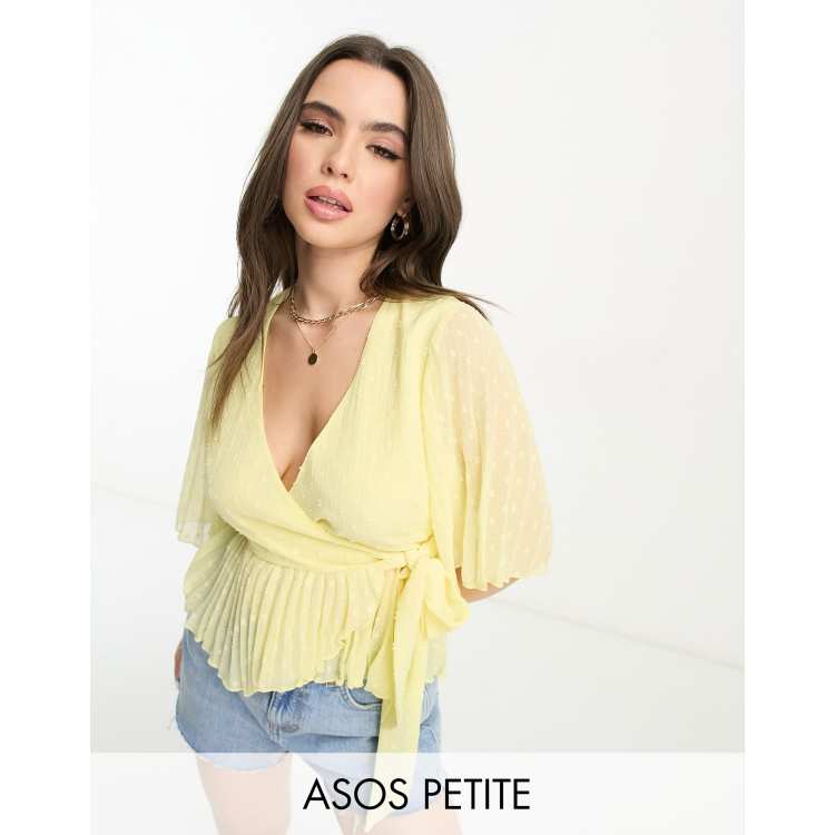 Yellow cheap wrap blouse