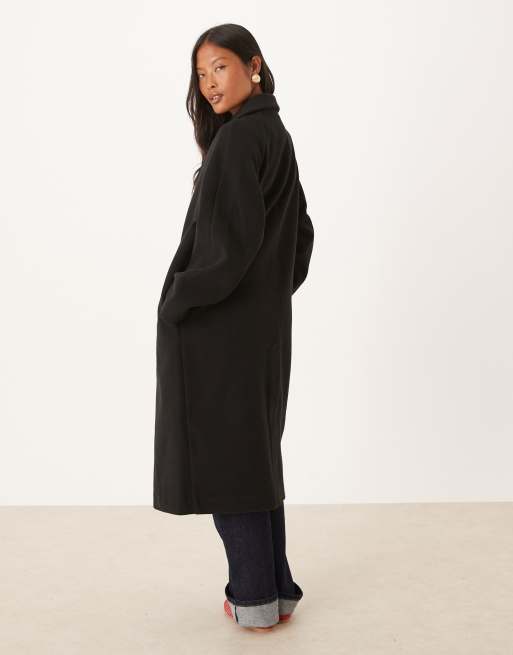ASOS DESIGN Petite chuck on overcoat in black