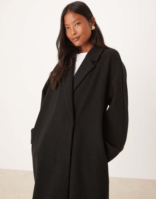 ASOS DESIGN Petite throw-on overcoat in black, 2 of 4