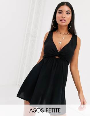 asos petite black dress