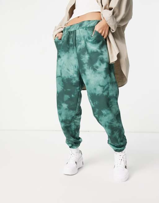 ASOS DESIGN Petite tie dye sweatpants in green ASOS