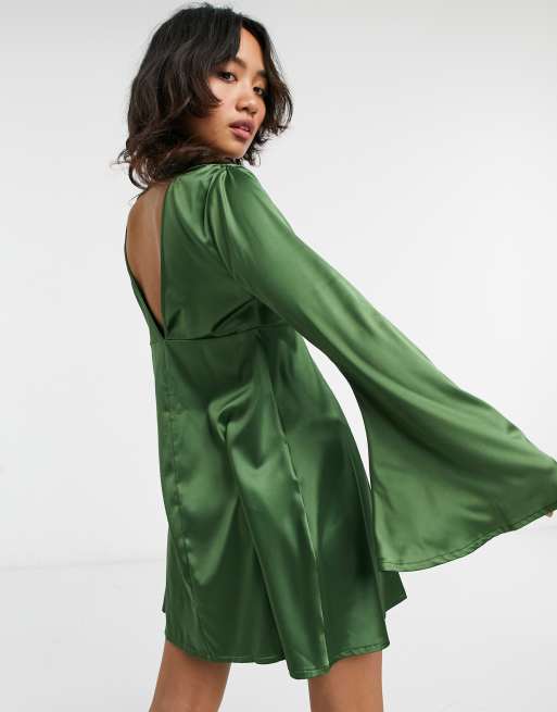 Forest green fit hot sale and flare dress