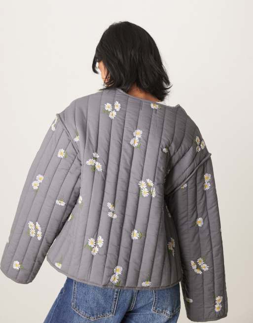 ジャケット・アウター MEDI LACE EMBROIDERY COLLAR JACKET Lady Floral Lace Denim Jacket Coat Embroidery Loose Ripped