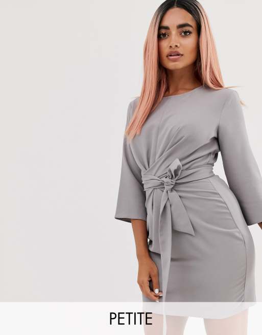 Asos design tie wrap around mini dress sale