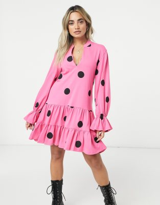 asos bright pink dress