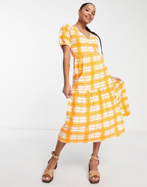 Mango check hot sale wrap dress