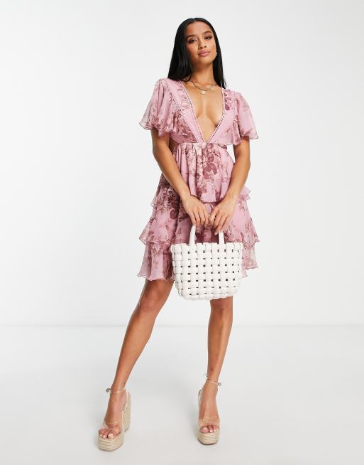 Asos peach outlet dress