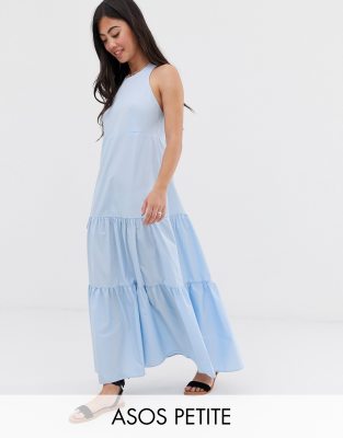 petite tiered maxi dress