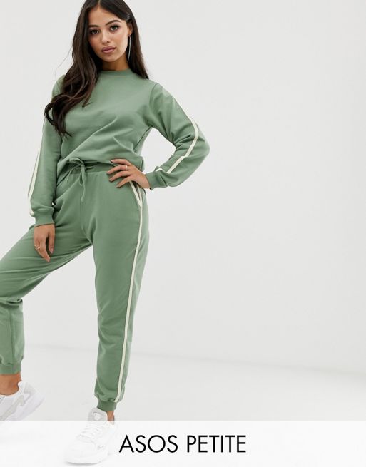 ASOS DESIGN Petite tracksuit cute sweat / basic jogger with tie with ...