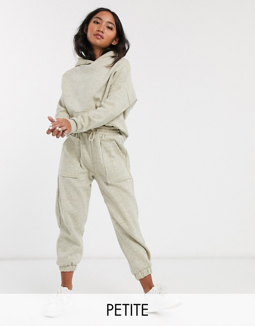 ASOS DESIGN Petite tracksuit hoody / basic jogger with pocket details in neppy