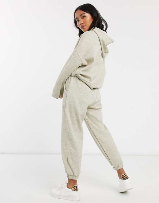 ASOS DESIGN Petite tracksuit hoody / basic jogger with pocket details in  neppy