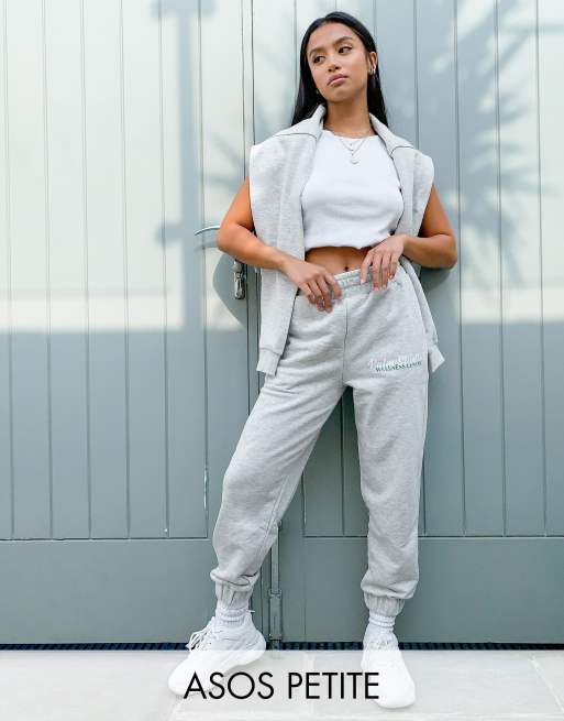 ASOS DESIGN Petite tracksuit oversized sweat with wellness logo