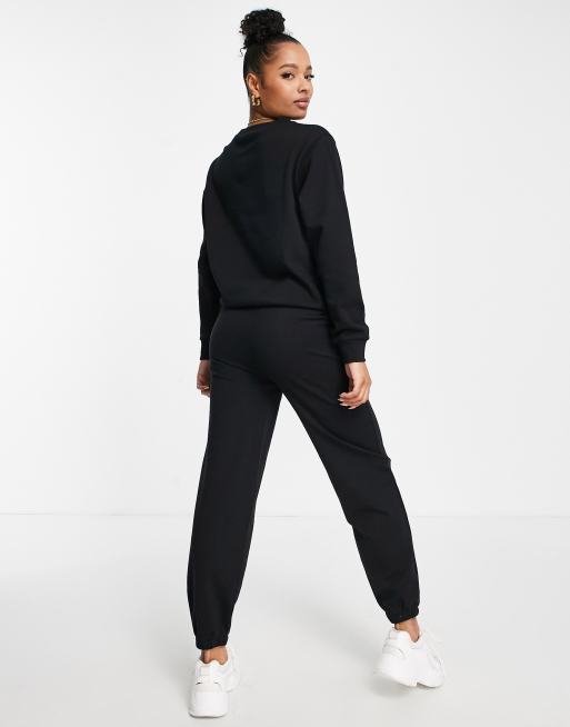 ASOS DESIGN Petite tracksuit slim sweat jogger in black BLACK