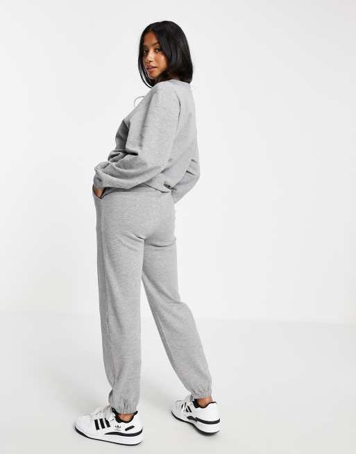 ASOS DESIGN Petite tracksuit slim sweat / jogger in grey marl