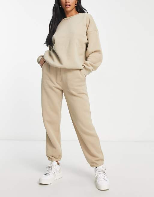 ASOS DESIGN Petite tracksuit ultimate sweat jogger in neutral ASOS