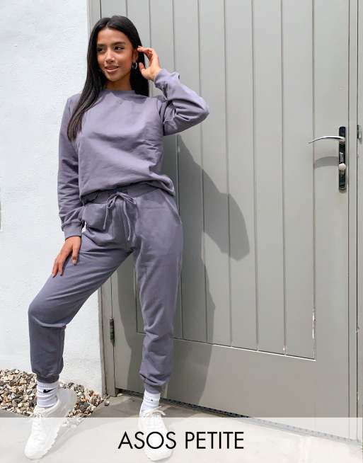 ASOS DESIGN Petite tracksuit ultimate sweat jogger with tie in