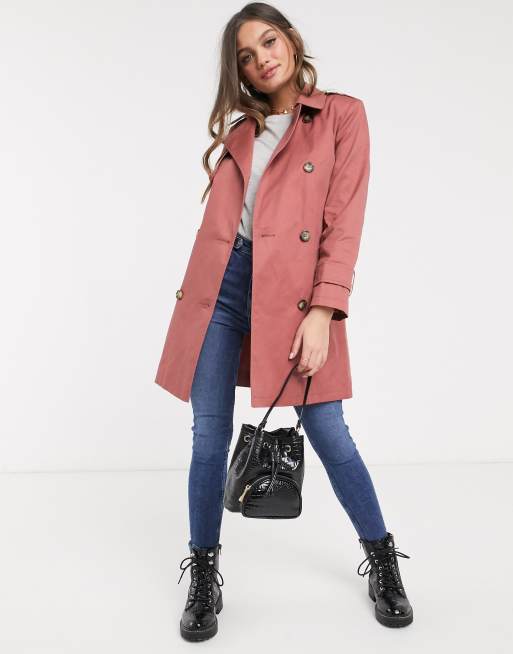 Dusty rose outlet trench coat