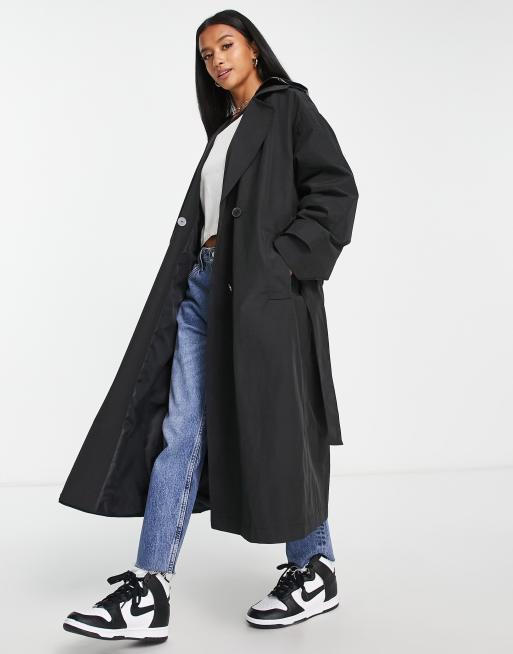 Petite trench outlet coat black