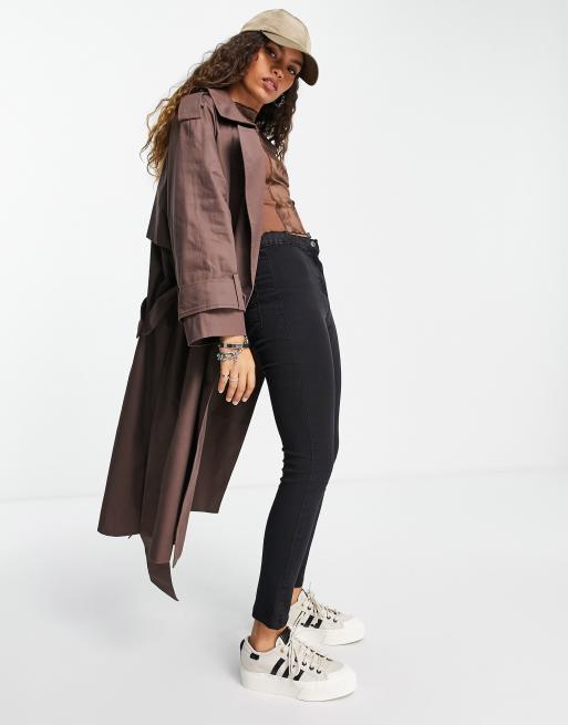 ASOS DESIGN Petite - Trench marrone scuro oversize, 4 di 4