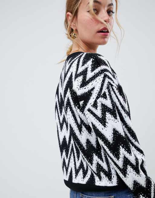 ASOS DESIGN Petite – Tröja med sicksackmönster, 2 av 4