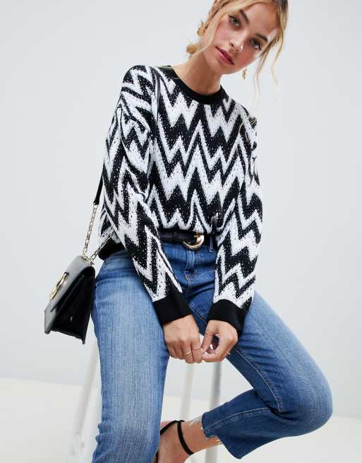 ASOS DESIGN Petite – Tröja med sicksackmönster, 4 av 4