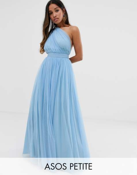 ASOS DESIGN Petite Tulle One Shoulder Maxi Dress