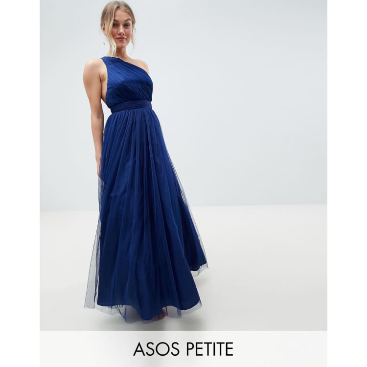 Asos design premium tulle outlet one shoulder maxi dress