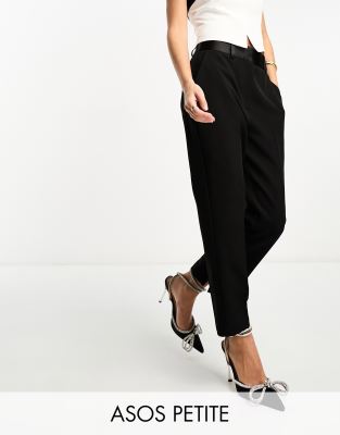 Asos Design Petite Tux Tapered Pants In Black