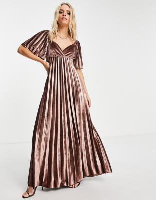 pleated empire dress