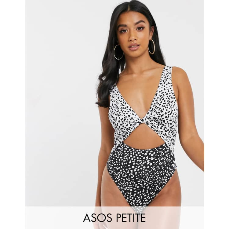 ASOS Petite ASOS DESIGN petite puff sleeve swimsuit in lemon print -  ShopStyle