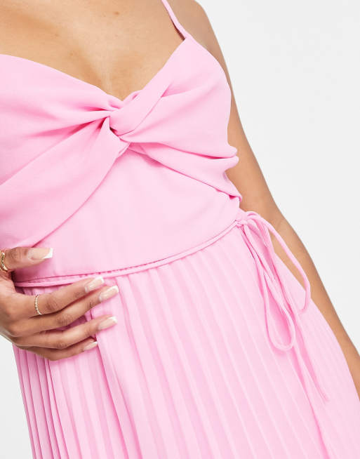 Pink pleated dress outlet asos