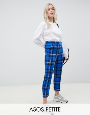 checked ankle grazer trousers