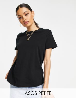 ASOS DESIGN Petite ultimate cotton T-shirt with crew neck in black - BLACK