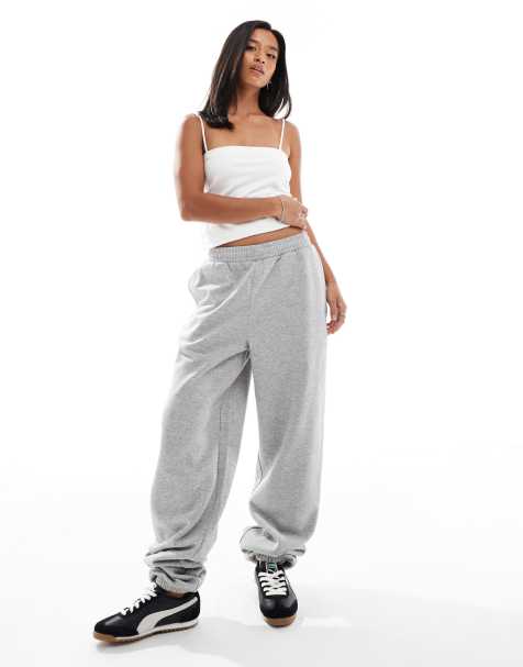 ASOS DESIGN Petite ultimate cuffed brushback sweatpants in gray heather - view 1
