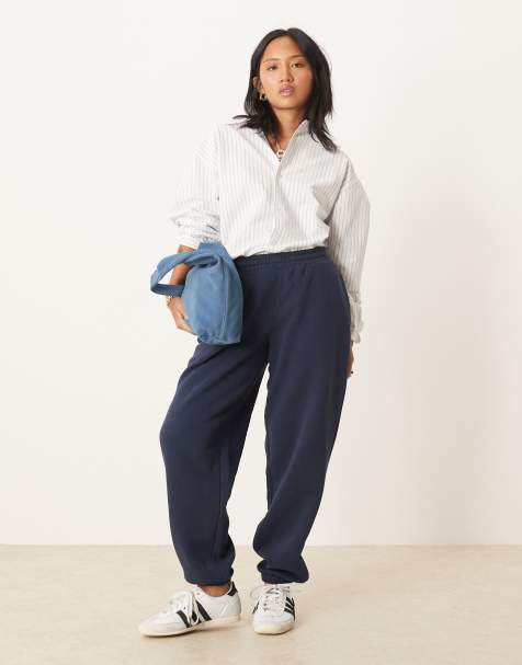 ASOS DESIGN Petite ultimate cuffed brushback sweatpants in navy - view 1