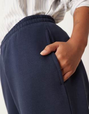 Asos Petite Asos Design Petite Ultimate Cuffed Brushback Sweatpants In Blue