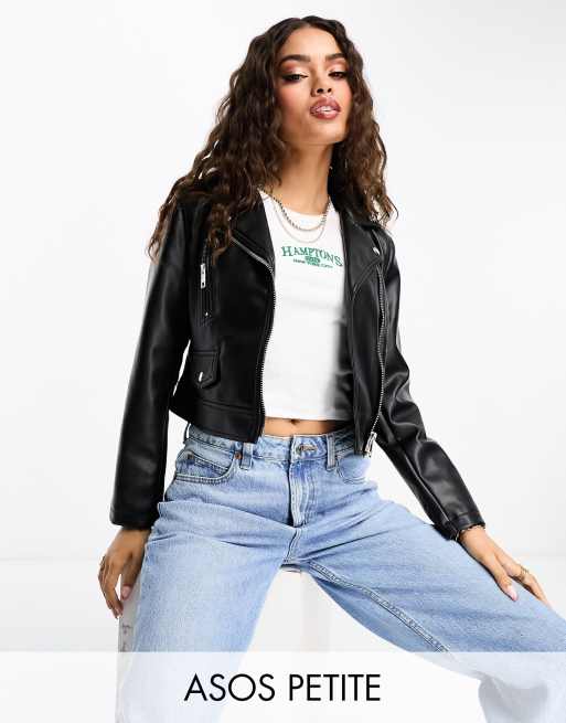 Asos leather cheap jacket womens