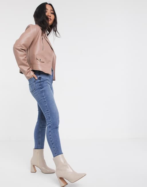 Asos pink hotsell leather jacket