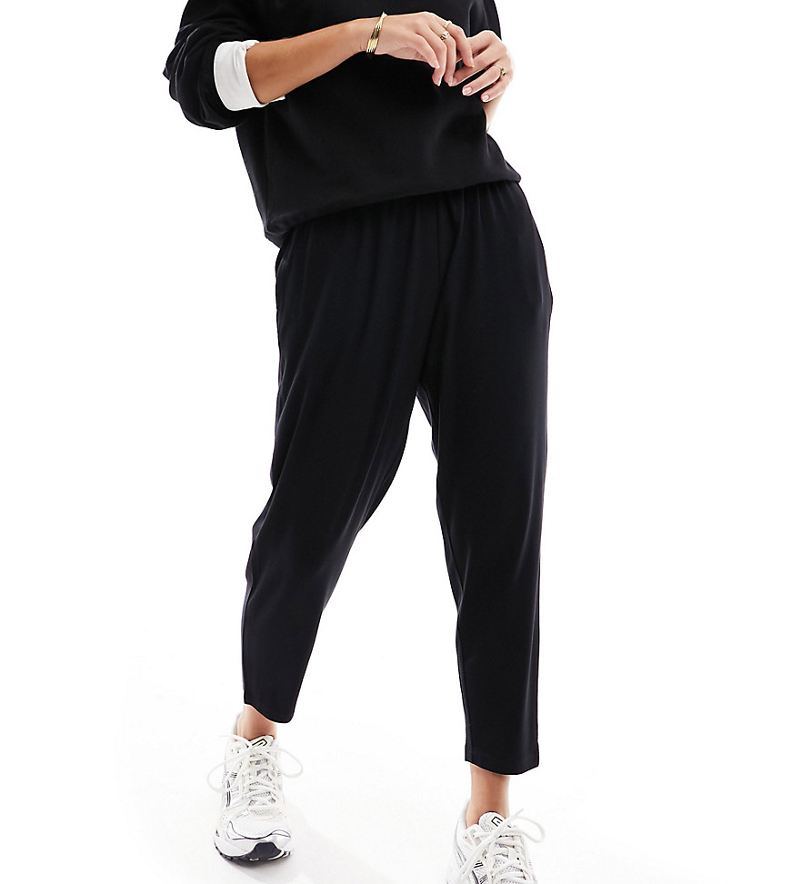 ASOS DESIGN Petite ultimate jersey peg trousers in black
