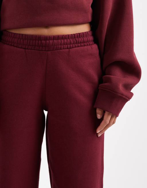 ASOS DESIGN Petite - Ultimate - Joggers color bordeaux con interno spazzolato e fondo elasticizzato, 4 di 5