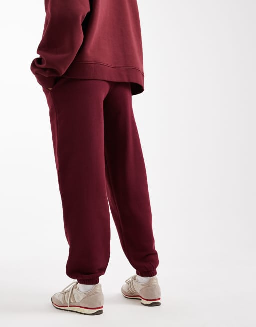 ASOS DESIGN Petite - Ultimate - Joggers color bordeaux con interno spazzolato e fondo elasticizzato, 5 di 5