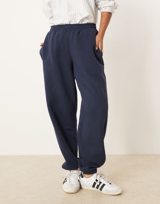 ASOS DESIGN Petite - Ultimate - Joggers color navy con interno spazzolato e fondo elasticizzato, 3 di 5