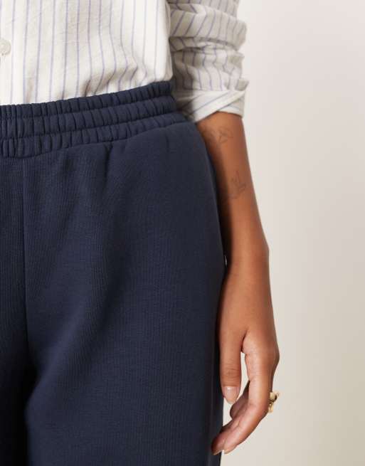 ASOS DESIGN Petite - Ultimate - Joggers color navy con interno spazzolato e fondo elasticizzato, 4 di 5
