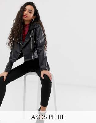 asos petite leather jacket